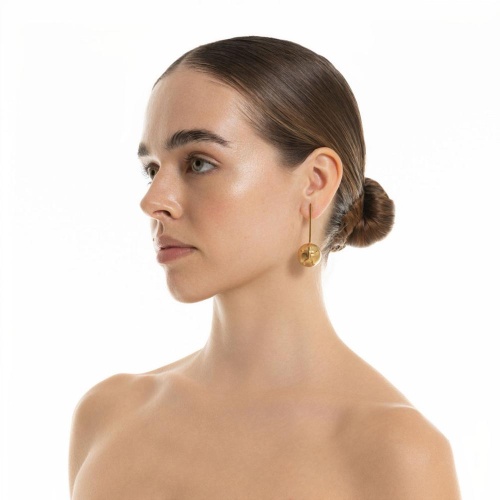 Серьги Katerina Vassou, Forte Piano, со сферой и рельефным рисунком, KV26.1-406112G золотистый фото 2