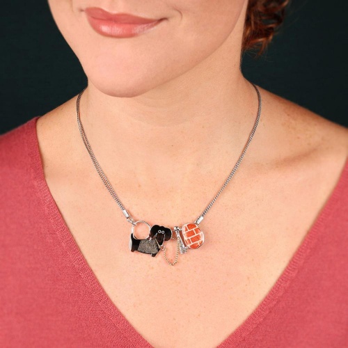 Колье TARATATA, Pas bouger!, цветная смола, порошок слюды, гематит, TT-W25-06108-10M серебристый фото 3