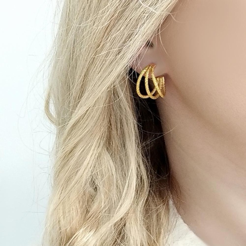 Серьги Catherine Bijoux, Andromeda, полукольца, CB26.1-5336FG золотистый фото 2
