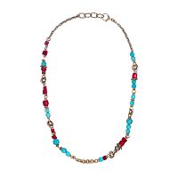 Колье Alcozer&J, с бирюзой и кораллом, AL-C58BJ24-R красный