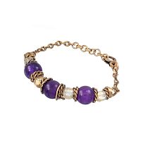 Браслет Alcozer&J, с аметистом и цитрином, AL-B48BN25-R фиолетовый