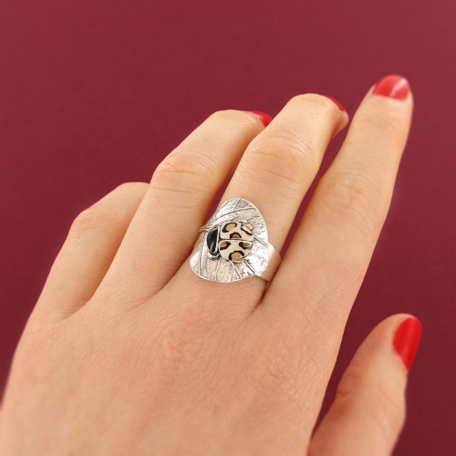 Кольцо TARATATA, Cox, разъемное, со смолой и краской, TT-T25-04403-10L серебристый фото 2