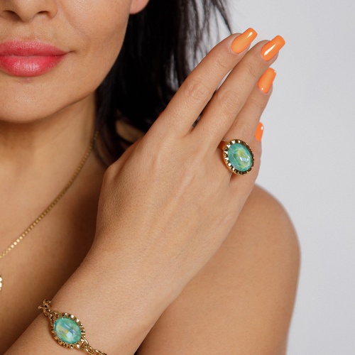 Кольцо Qudo TIVOLA UNICA Big G Silky Sage Delite 56 фото 5