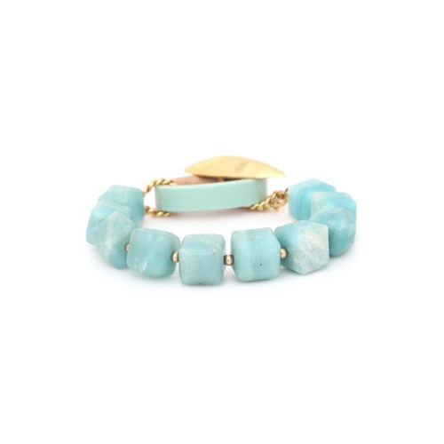 Браслет Nature Bijoux, Mississippi, с амазонитом,вставкой из дерева и эмалью, NB25.1-13-44062 бирюзовый