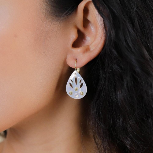 Серьги Franck Herval, Angelique, с перламутром и стразами, FH26.1-12-69990 белый фото 3