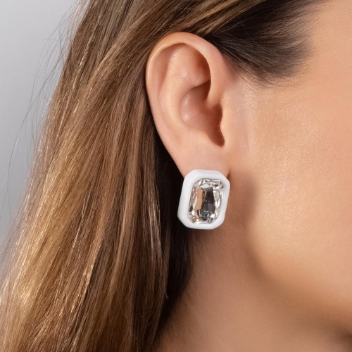 Серьги Moon Paris, с кристаллом, Mo-Y25.02-002 белый фото 2