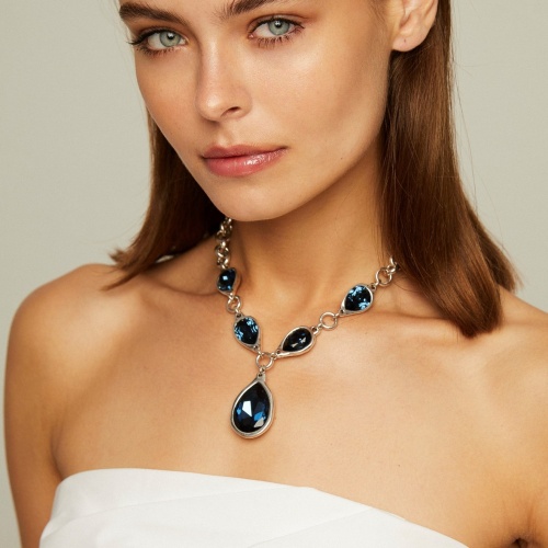 Колье VIDDA, Drop, с кристаллами Swarovski, VD23.2-01754 синий фото 3