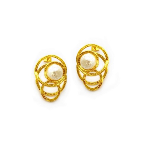 Серьги Catherine Bijoux, Elegant pearl, с жемчугом, CB25.1-5489F золотистый