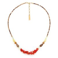 Колье Nature Bijoux, Tivoli, жадеит, говлит, яшма, тигровый глаз, NB25.2-15-43521 оранжевый