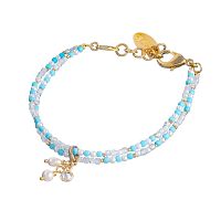 Браслет Lanzerotti, Marino, магнезит, жемчуг, шпинель, кристаллы, LZ-25.06-167 голубой