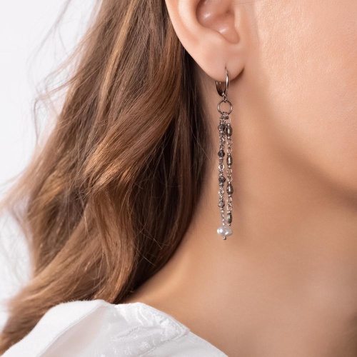 Серьги Lanzerotti, Gelido, с жемчугом и кристаллами, LZ-25.02-044 серый фото 2