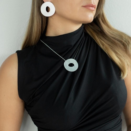 Колье Dansk Copenhagen, Alaya, с подвеской неправильного овала, DNSK25.2-9C2407004 серебристый фото 2