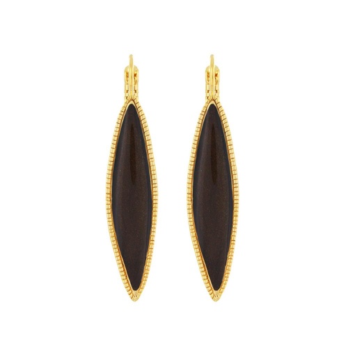 Серьги TARATATA, Zebra, с цветной смолой и слюдяным порошком, TT-H25-04734-208 коричневый