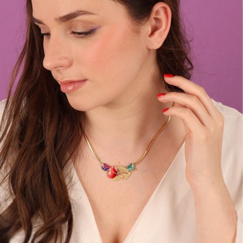 Колье TARATATA, Crocus, с цветной смолой и микрошариками, TT-H24-02109-20M золотистый фото 3