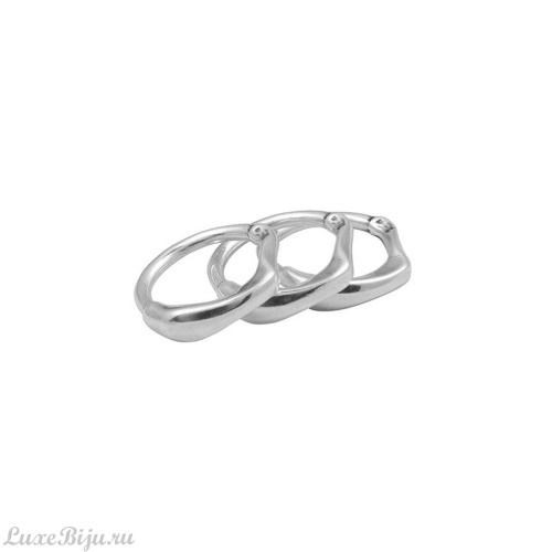 Кольцо Ciclon, Sol y luna, тройное, металл, CN-232501 серебристый, 18,5