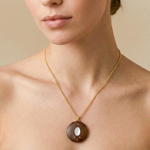 Колье Nature Bijoux, Oman, древесина,перламутровая морская раковина, NB26.2-15-43942 коричневый фото 2