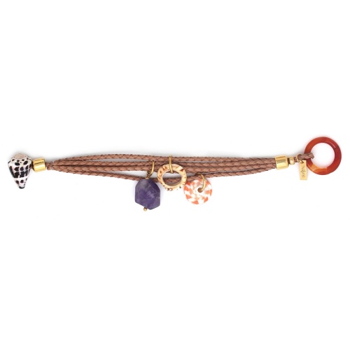 Браслет Nature Bijoux, St.Barth, с аметистом и ракушками, NB24.2-13-43661 фиолетовый фото 2