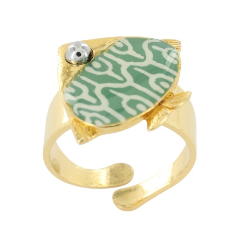 Кольцо TARATATA, Sushi, разъемное, со смолой и бусинами, TT-T25-06405-20T голубой фото 3