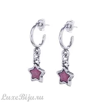 Серьги Ciclon, Lucia, полукольца со звездой, муранское стекло, CN-222607 розовый