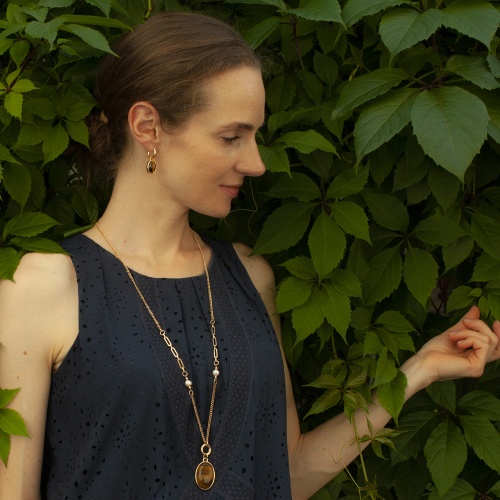 Серьги Fiore Luna TIGER EYE, LE1203 BR/G фото 4