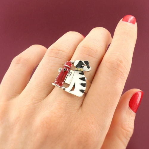 Кольцо TARATATA, Pas bouger!, разъемное, с цветной смолой и гематитом, TT-W25-06411-10M серебристый фото 3