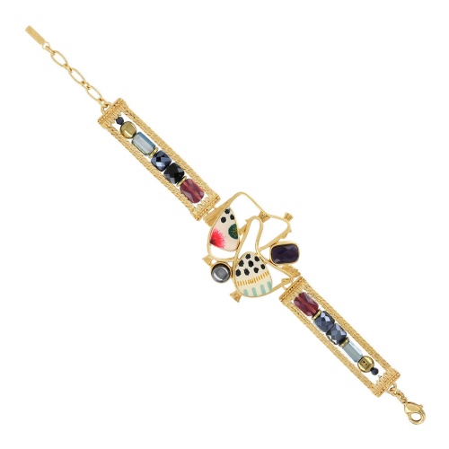 Браслет TARATATA, Paulette, с цветной смолой и стеклянными бусинами, TT-H23-11316-20M золотистый фото 5