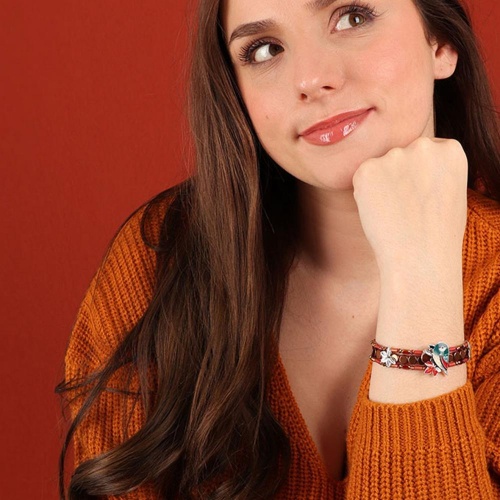 Браслет TARATATA, Woody, со смолой, бусинами и слюдяным порошком, TT-H24-10316-103 красный фото 3