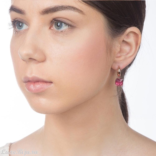 Серьги Qudo Firenze padparadscha 300098 R/RG фото 3