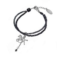 Браслет Lanzerotti, Pianoforte, двойной, шпинель, гематит, кристаллы, LZ-25.12-409 черный