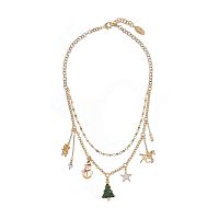 Колье Lanzerotti, Mustang, кристаллы, перламутр, цветная эмаль, LZ-25.11-355 золотистый