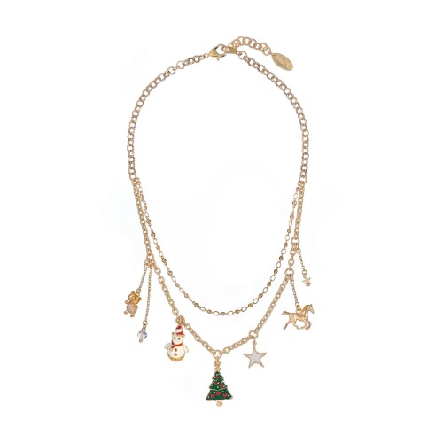 Колье Lanzerotti, Mustang, кристаллы, перламутр, цветная эмаль, LZ-25.11-355 золотистый