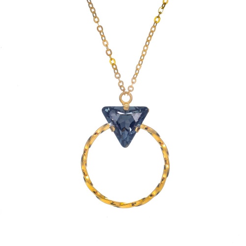 Колье Catherine Bijoux, The three sides of the triangle, с кристаллом, CB25.1-5307AG серый