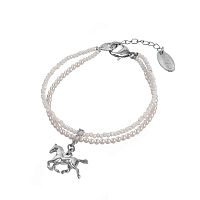 Браслет Lanzerotti, Pianoforte, двойной, перламутр, кристаллы, лошадь, LZ-25.12-406 белый