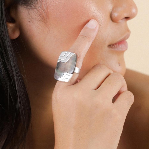 Кольцо Nature Bijoux, Mindoro, разъемное, с перламутром, NB25.2-19-25930 серый фото 5