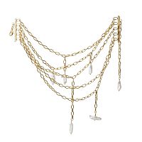 Колье Katerina Vassou, Tempo, многослойное, с жемчугом, KV26.1-405876G золотистый