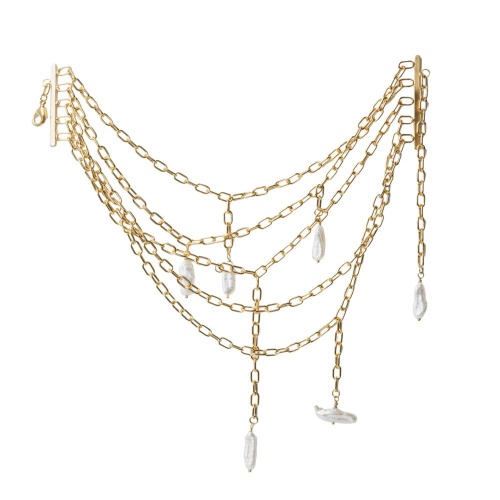 Колье Katerina Vassou, Tempo, многослойное, с жемчугом, KV26.1-405876G золотистый
