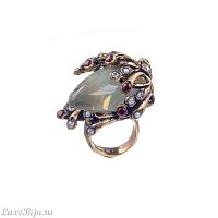 Кольцо Alcozer&J, лимонный кварц, жемчуг,гранат, Swarovski, AL2312-A228AC23 золотистый