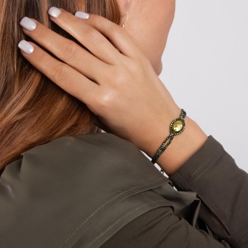 Браслет Lanzerotti, Verde, двойной, с жемчугом и гематитом, LZ-24.12-593 зеленый фото 2