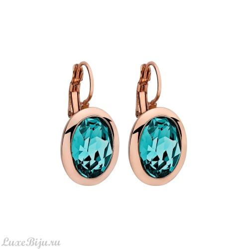 Серьги Qudo Tivola Light turquoise 303080 BL/RG