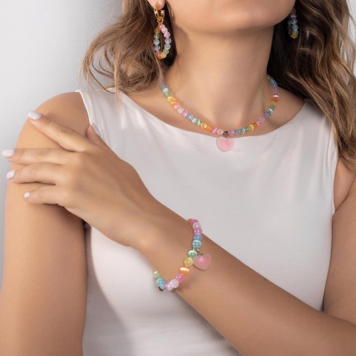 Колье Lanzerotti, Hello babe!, с селенитом и подвеской-сердцем, LZ-25.07-204 розовый фото 3