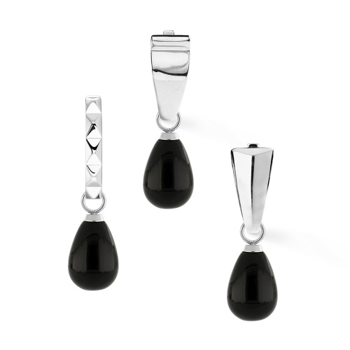 Шарм Coeur de Lionы на серьги Silver-Black, 0051/44-1317 фото 4