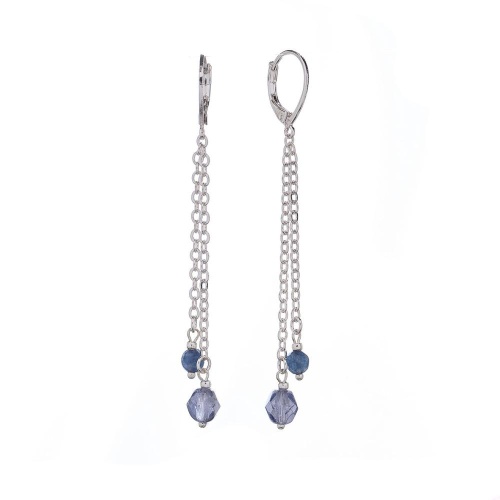 Серьги Lanzerotti, Alba, с жадом и кристаллом, LZ-24.02-020 серебристый