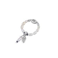 Кольцо Lanzerotti, Pianoforte, стрейч, с жемчугом и гематитом, LZ-26.01-025 белый