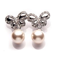 Серьги Moon Paris, co co бабочки, жемчуг, стразы,, MC-1705-063