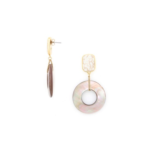 Серьги Nature Bijoux, Alhambra, с перламутром и говлитом, NB25.1-12-90027 коричневый