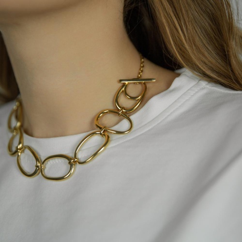 Колье Moon Paris, Steel, с овальными звеньями, MS-26.01-027 золотистый фото 2