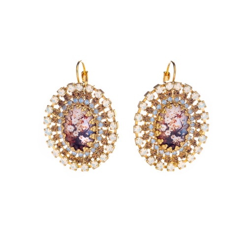 Серьги Celeste G, винтажные, с кристаллами и фианитами, CS26.1-2098 золотистый