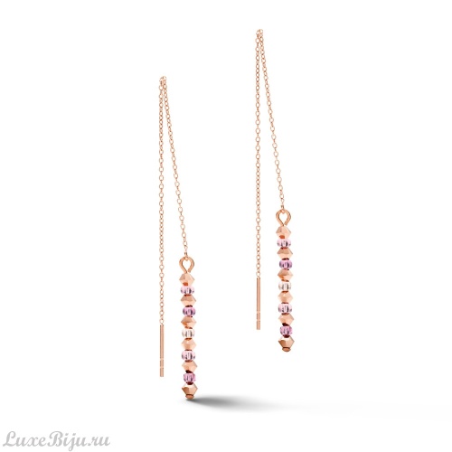 Серьги Coeur de Lion Rose Gold Lilac 5073/20-0829