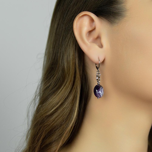 Серьги Lanzerotti, Iris, с аметистом, LZ-26.03-078 фиолетовый фото 2