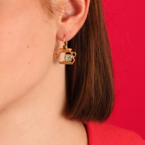 Серьги TARATATA, Cannelle, с цветной смолой и стеклянными бусинами, TT-E24-01704-20M золотистый фото 5